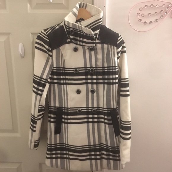 Jacket - BCX - Black & White plaid Peacoat (XS) - Picture 1 of 2